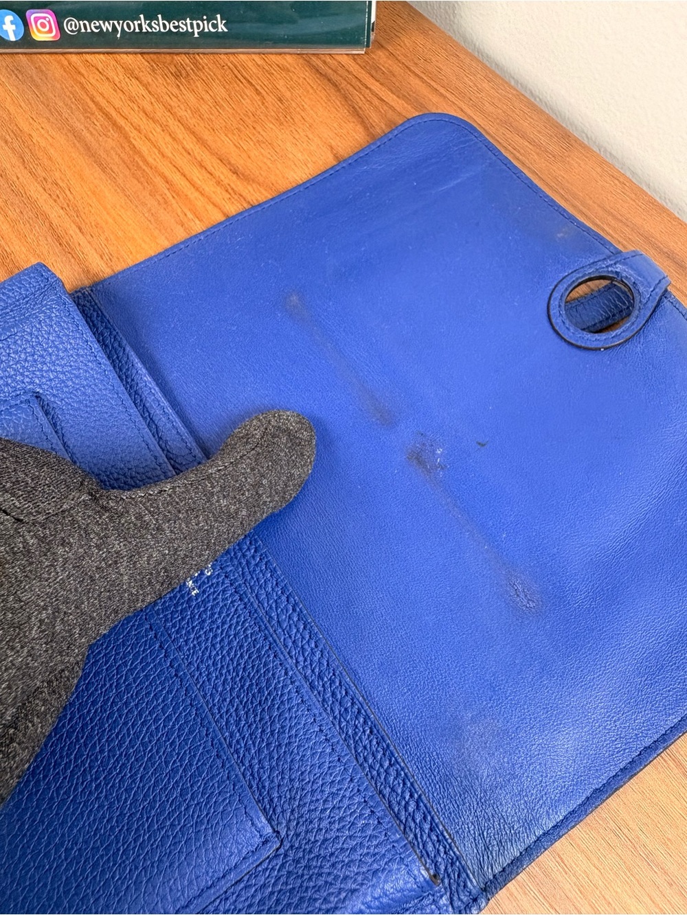 Hermes Dogon Wallet in Electric Blue Togo Leather - Picture 8 of 9
